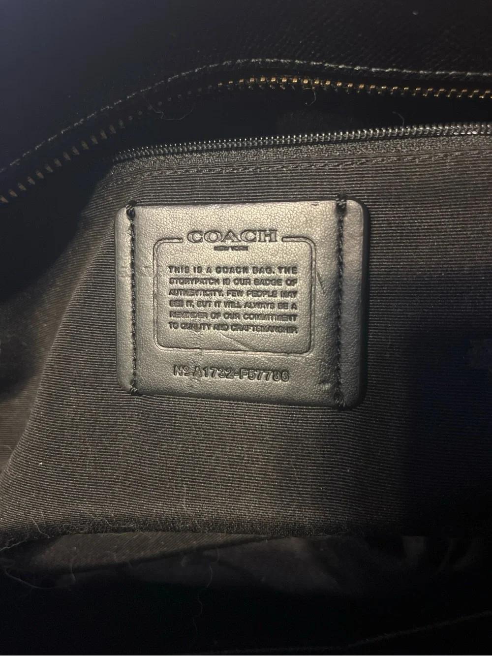 Coach Black Leather Tote with Gold Hardware